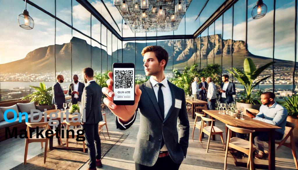 QR Digital Business Card in Cape Town Professional's Hand